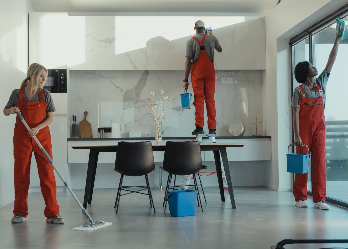A vetted cleaner at work in a home