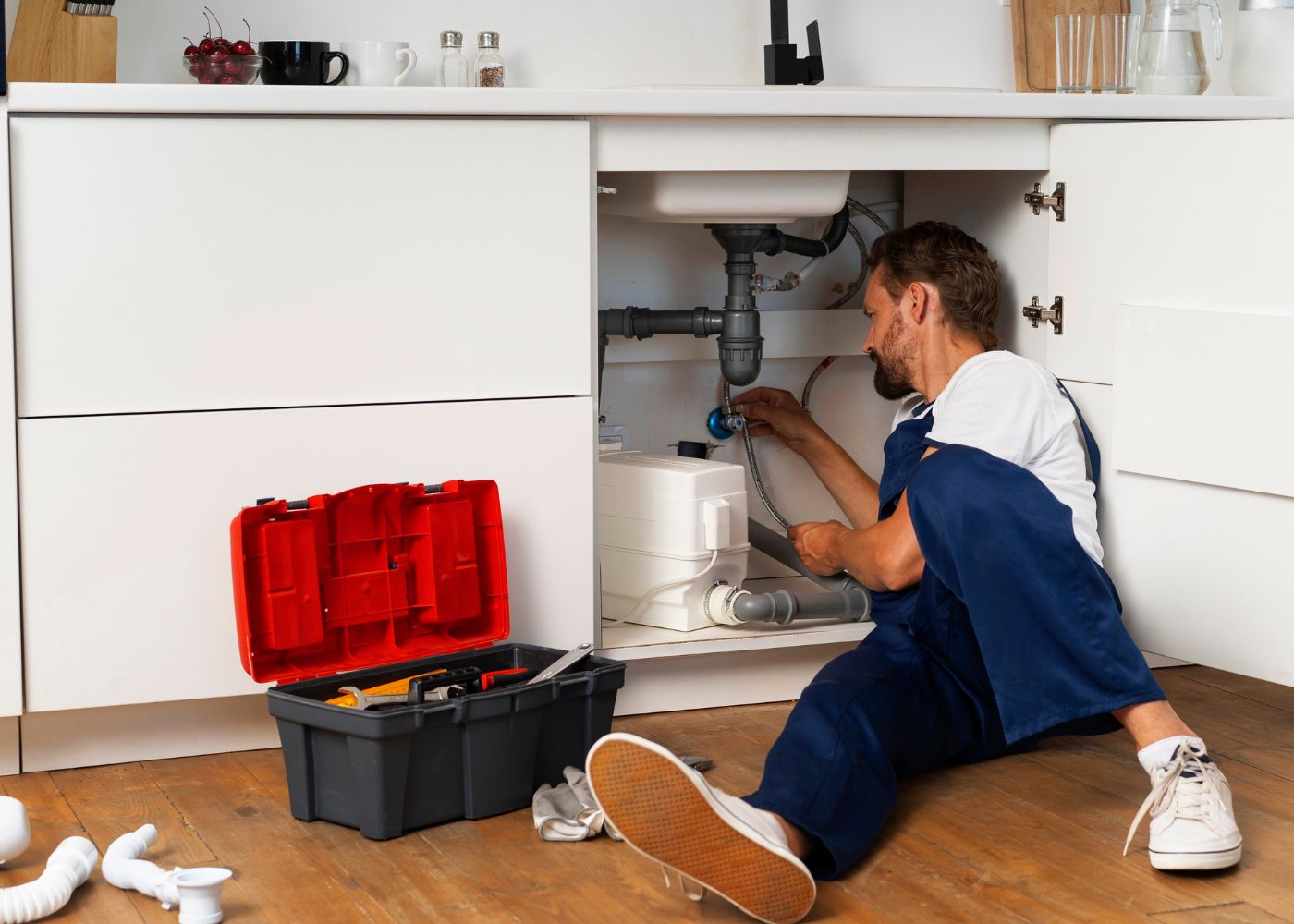 A vetted plumber at work
